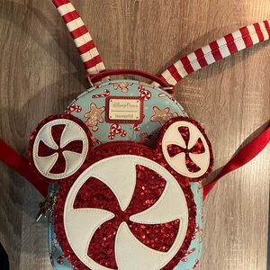 Disney Loungefly Peppermint holiday backpack
